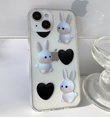 ハートホワイトラビットフォーンケース / Heart white Rabbit Phone Case