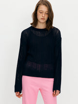 シアーリブニット / Sheer ribbed knit - Cerulean