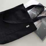 Twill simple line bag - black