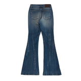 Scratch boots cut denim pants