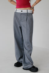 オビカラーマッチングロングスラックス / no.874 obi color matching long slacks (2color)
