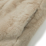 Fluffy Bow tie Fur Jacket [BEIGE] (6618907934838)