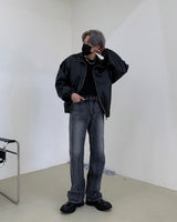 オールブラッシュバックスリットブーツカットデニム/MG608 All Brush Back Slit Bootcut Denim