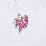 HEART PRINTING PAINTING SWEAT SHIRT-WHITE MELANGE