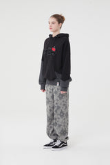 ドゥードゥルチェリーカットオフフーディー／DOODLE CHERRY CUT-OFF HOODIE [BLACK]