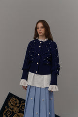 Pearls cable cardigan