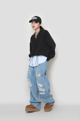 ビンテージワイドデニムパンツ/ vintage wide denim pants