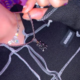 Ink marble bear necklace (6685429366902)