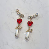 ハートラブウィングイヤリング / Red Heart Love Wing Earring