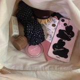 コットンバニーポポジェリーハードアイフォンケース/Cotton bunny popo Jelly Hard phone case black