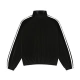 レイジーデイベルベットジップアップ/0 3 lazy day velvet zip-up top - BLACK
