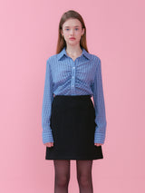 SHIRRING DETAIL BLOUSE_BLUE (6612500578422)
