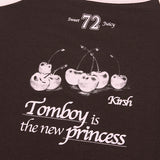 チェリートムボーイグラフィックノースリーブ / CHERRY TOMBOY GRAPHIC SLEEVELESS [BROWN]