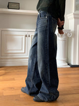 Delray back cut wide denim pants