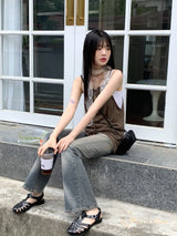 サンクヒッピートゥウェイホルターロングストラップナシ/Sank Hippie Two Way Halter Long Thong Camis