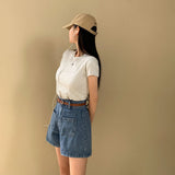 [Bellide made] Premium Slim Span Embroider Tee