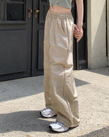 ピディナイロンスリット2ウェイロングワイドジョガーパンツ / Pidi Nylon Slit Two-Way Long Wide Jogger Pants