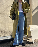 [自主製作] LUCAS leather trench coat 2 color (6678768746614)