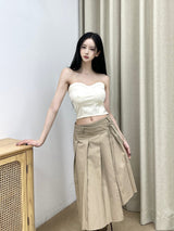 サテンキューブコルセットトップ/798. Satin curve corset top (2color)
