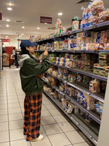 Praha deep color check pants