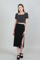 ボタンバンディングロングスカート / Button Banding Long Skirt Black