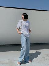 リネンワイドデニムパンツ / no.5166 Linen Wide Denim Pants