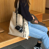レタリングエコバッグ(ミルクココア)/Lettering eco bag (Milk cocoa)