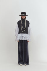 Knit vest blouse