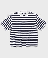 ストライプピケTシャツ/Stripe Pique Tee (Navy)