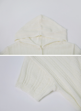 Hood Knit Short Sleeve Cardigan (4color)