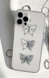 バタフライタトゥーブラックフォーンケース / Butterfly Tattoo Black Phone Case