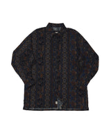 "PRE-ORDER 4/16~" WOOD-CUT DROP-SHOULDER SHIRT (Black) (6546130862198)