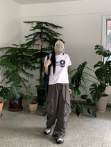 アコンジッパーポケットナイロンワイドツーウェイジョガーパンツ/ Acorn Zip Pocket Nylon Wide Two Way Joggers