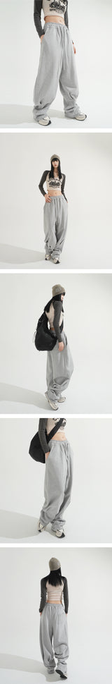 Hem Pintuck Balloon Sweatpants