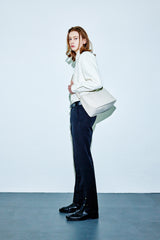 crinkle leather width cross bag ivory (6683711012982)