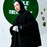 [UNISEX] Reversible Faux Fur Cardigan Coat (Black) (6656666140790)