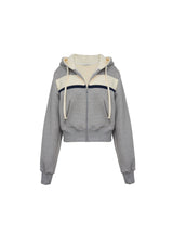 HEAVY WEIGHT MULTI COLOR CROP HOOD ZIP UP (6682316472438)