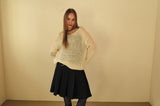 ガーデンルースVネックニット *Ivory