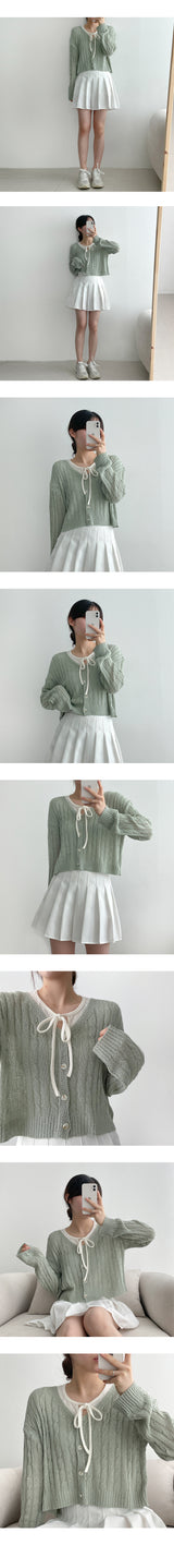ウチバックレスツイストニットカーディガン / Uchibuckles Twisted Knitted Cardigan