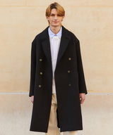 ウールブレンドオーバーサイズロングコート/RCH wool blended oversized long coat black