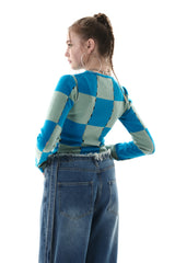 CHECK HOLE KNIT