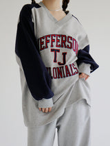 JeffersonVネックスウェットシャツ/Jefferson V-Neck Sweatshirt (2color)ね