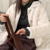 カイアラビットファーキルテッドソフトカラークロップコートジャケット