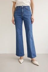 スパンロングブーツカットデニムパンツ / SAND BLUE JEANS / SPAN LONG BOOTSCUT DENIM PANTS