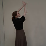 Brown Long Wrap Skirts