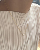 [92.5silver] single pearl necklace (2sizes)