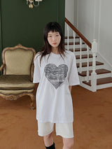 ブラックハートショートスリーブTシャツ / Black Heart Short Sleeve T-shirt (3color)