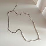 juro サージカルスチールパールハートスマイルキッチュレイヤードショートネックレス / juro Surgical Steel Pearl Heart Smile Kitch Layered Short Necklace