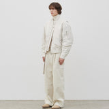 Belted Carpenter Cotton Pants (Ivory)