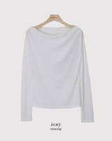 ドレープオフショルダー長袖Tシャツ